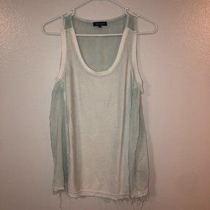 🌞 Dear John Tank Top Sky Blue Teal Mist Shirt Size Medium Women Frayed